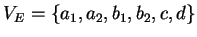 $ V_E=\{a_1,a_2,b_1,b_2,c,d\}$