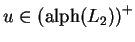 $ u\in {(\text{alph}(L_2))}^+$