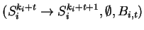 $ (S_i^{k_i+t}\ensuremath{\rightarrow}S_i^{k_i+t+1}, \emptyset, B_{i,t})$