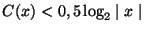 $C(x)<0,5\log _2 \mid x \mid $