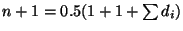 $n+1=0.5(1+1+\sum d_i)$