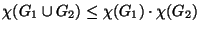 $\chi(G_1 \cup G_2)\leq \chi(G_1)\cdot \chi(G_2)$