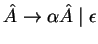 $\hat A\ensuremath{\rightarrow}\alpha\hat A\;\vert\;\epsilon$