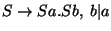 $S\ensuremath{\rightarrow} Sa\ensuremath{\mathbf{.}} Sb,\;b\vert a$