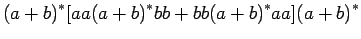 ${(a+b)}^*[aa{(a+b)}^*bb+bb{(a+b)}^*aa]{(a+b)}^*$