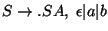 $S\ensuremath{\rightarrow}\ensuremath{\mathbf{.}} SA,\;\epsilon\vert a\vert b$