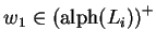 $ w_1\in {(\text{alph}(L_i))}^+$