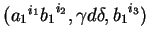 $ ({a_1}^{i_1}{b_1}^{i_2},\gamma d\delta,{b_1}^{i_3})$