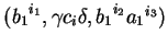 $ ({b_1}^{i_1},\gamma c_i\delta,{b_1}^{i_2}{a_1}^{i_3})$