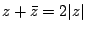 $ z+\bar z=2\vert z\vert$