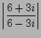 $ \left\vert\dfrac{6+3i}{6-3i}\right\vert $