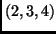 $(2,3,4)$
