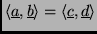 $\langle\underline{a},\underline{b}\rangle=\langle\underline{c},\underline{d}\rangle$