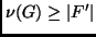$ \nu(G) \ge \vert F'\vert$
