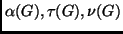 $ \alpha(G), \tau(G), \nu(G)$