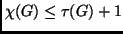 $ \chi(G) \le \tau(G) + 1$