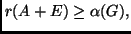 $\displaystyle r(A+E) \ge \alpha(G),$