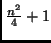 $\frac{n^2}{4} +1$