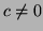 $c \neq 0$