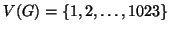 $V(G)=\{1,2,\dots,1023\}$