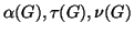 $ \alpha(G), \tau(G), \nu(G)$