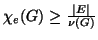 $ \chi_e(G) \ge \frac{\vert E\vert}{\nu(G)}$