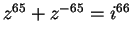 $ z^{65}+z^{-65}=i^{66}$