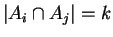 $ \vert A_i\cap A_j\vert=k$
