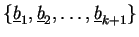 $ \{\underline{b}_1,\underline{b}_2,\ldots ,\underline{b}_{k+1}\}$
