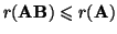 $r(\textbf{A}\textbf{B})
\leqslant r(\textbf{A})$