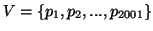 $V=\{p_1, p_2, ..., p_{2001}\}$