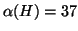 $\alpha(H)=37$